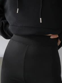 DAZY Mallas Gráficas Con Cintura Alta Con Letras - Negro - Ver 6