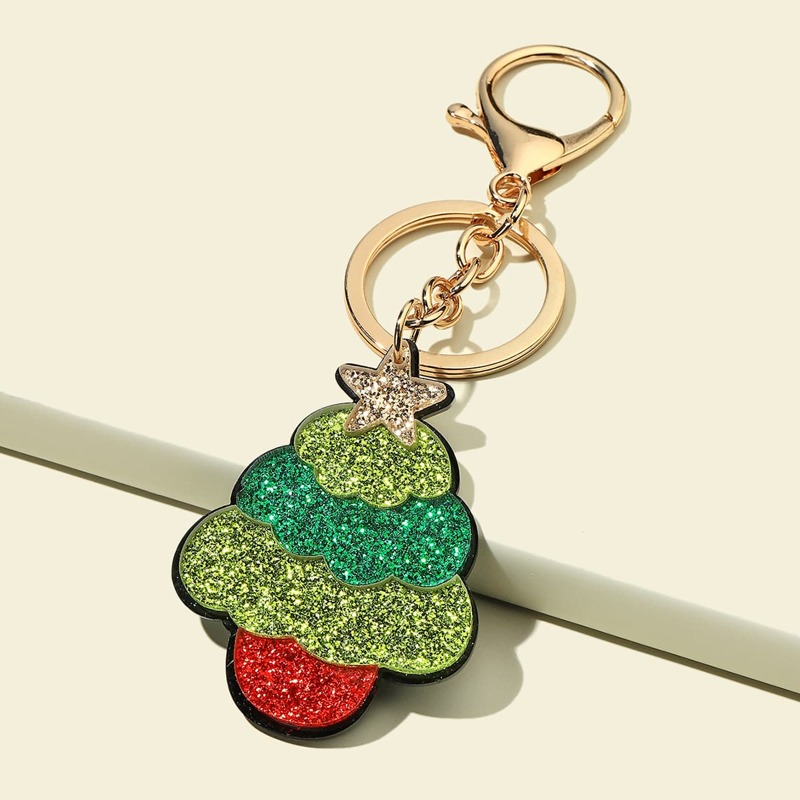 

1pc Christmas Tree Pendant Keychain, Multicolor
