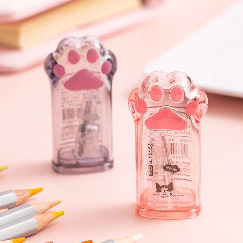 

1pc Cat Paw Shaped Random Color Pencil Sharpener, Multicolor