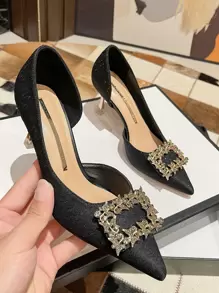 Zapatos de tacón piedra preciosa & con diseño brillante - Negro - Ver 1