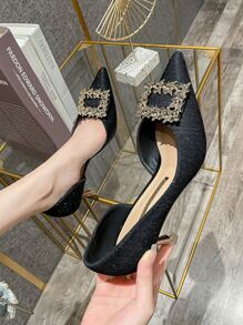 Zapatos de tacón piedra preciosa & con diseño brillante - Negro - Ver 4