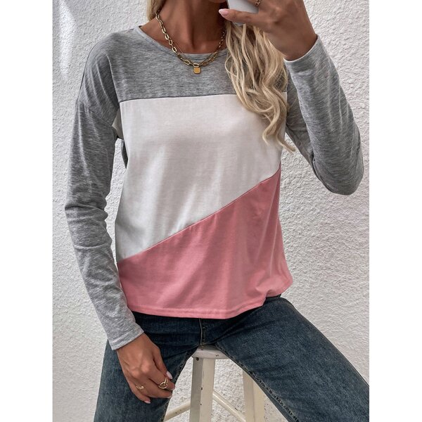 

Cut And Sew Drop Shoulder Tee, Multicolor