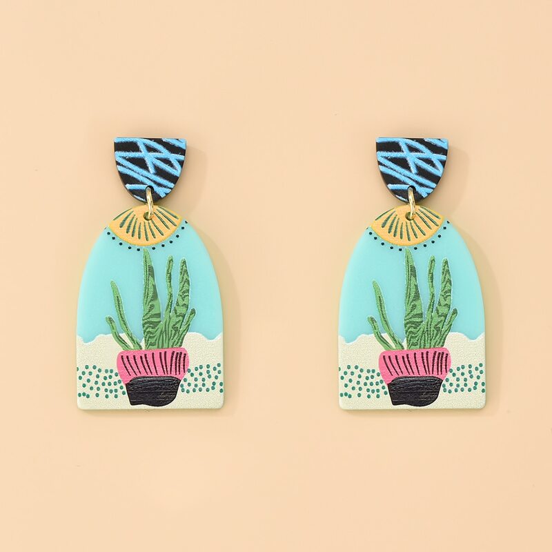 

Graphic Drop Earrings, Multicolor