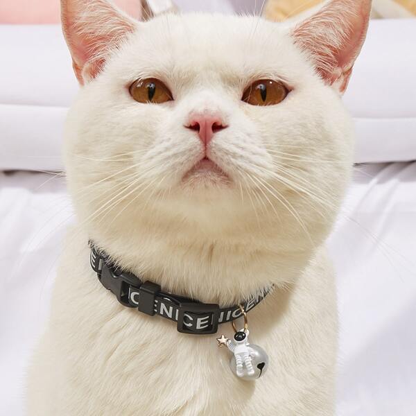 

Astronaut Pendant Pet Collar, Black and white