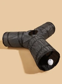 Polka Dot Print Cat Tunnel - Black and White - View 2