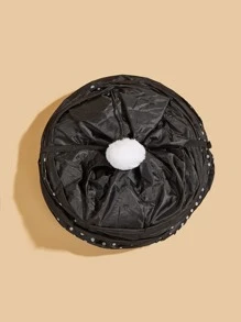 Polka Dot Print Cat Tunnel - Black and White - View 3