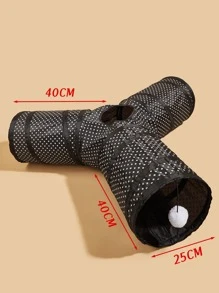 Polka Dot Print Cat Tunnel - Black and White - View 4