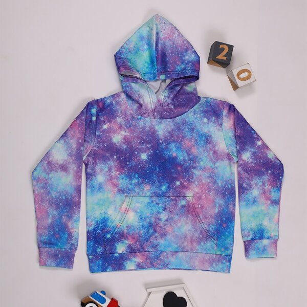 

Boys 1pc Galaxy Print Hoodie, Multicolor