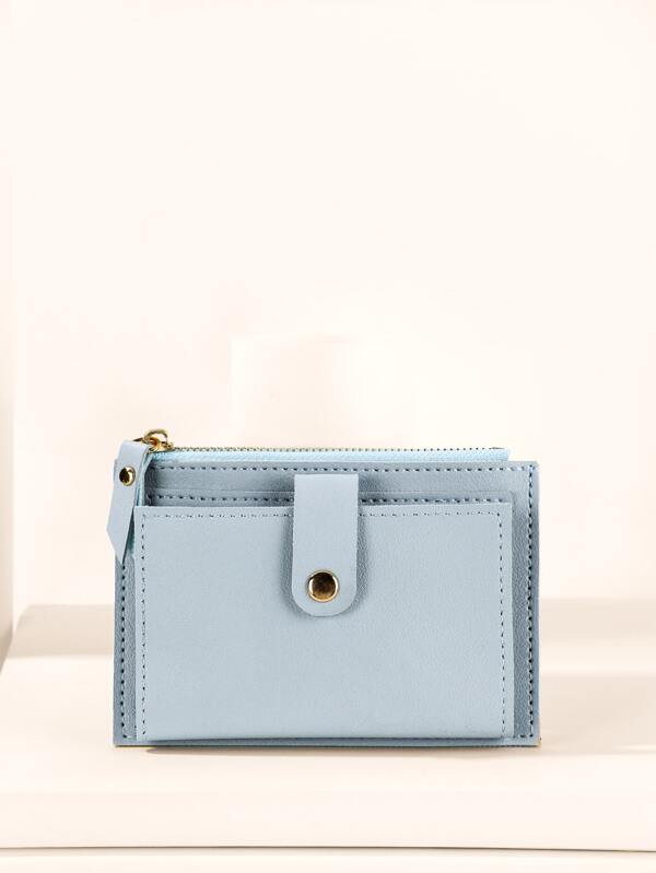 1pc Simple Design Short Wallet For Student With Coin Paper Bank Card Storage And Foldable Double Layers Buckle And Zipper Closure Pu Material Suitable For Both Men And Great Gift For Friends Lightweight Portable Card ID Card White-Collar Workers For Male Holiday For Anniversary For Birthday Gift Gift Accessories Gift Present Gifts For Teachers Casual School Supplies Teacher Gifts Back To School Card Holder Card Holder Wallet Business Card Holder Credit Card Holder Card Holder Women For Women Wallet Mini Wallet Purse Wallet Card Wallet