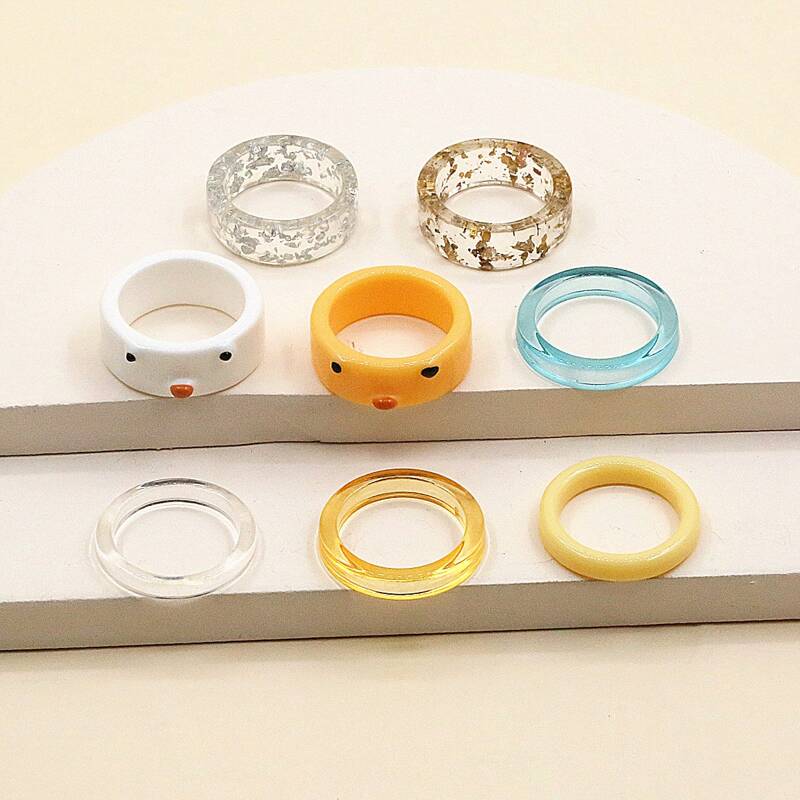 

8pcs Cartoon Design Ring, Multicolor
