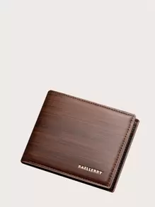 Baellerry Cartera plegable con gráfico de letras para hombre, billetera pequeña con cremallera, billetera minimalista delgada para hombres, regalo para el Día de San Valentín, regalo de cumpleaños, regalo para pareja, hombre, novio, esposo, tío, hermanos, maestro, ideas de regalo - Marrón - Ver 1