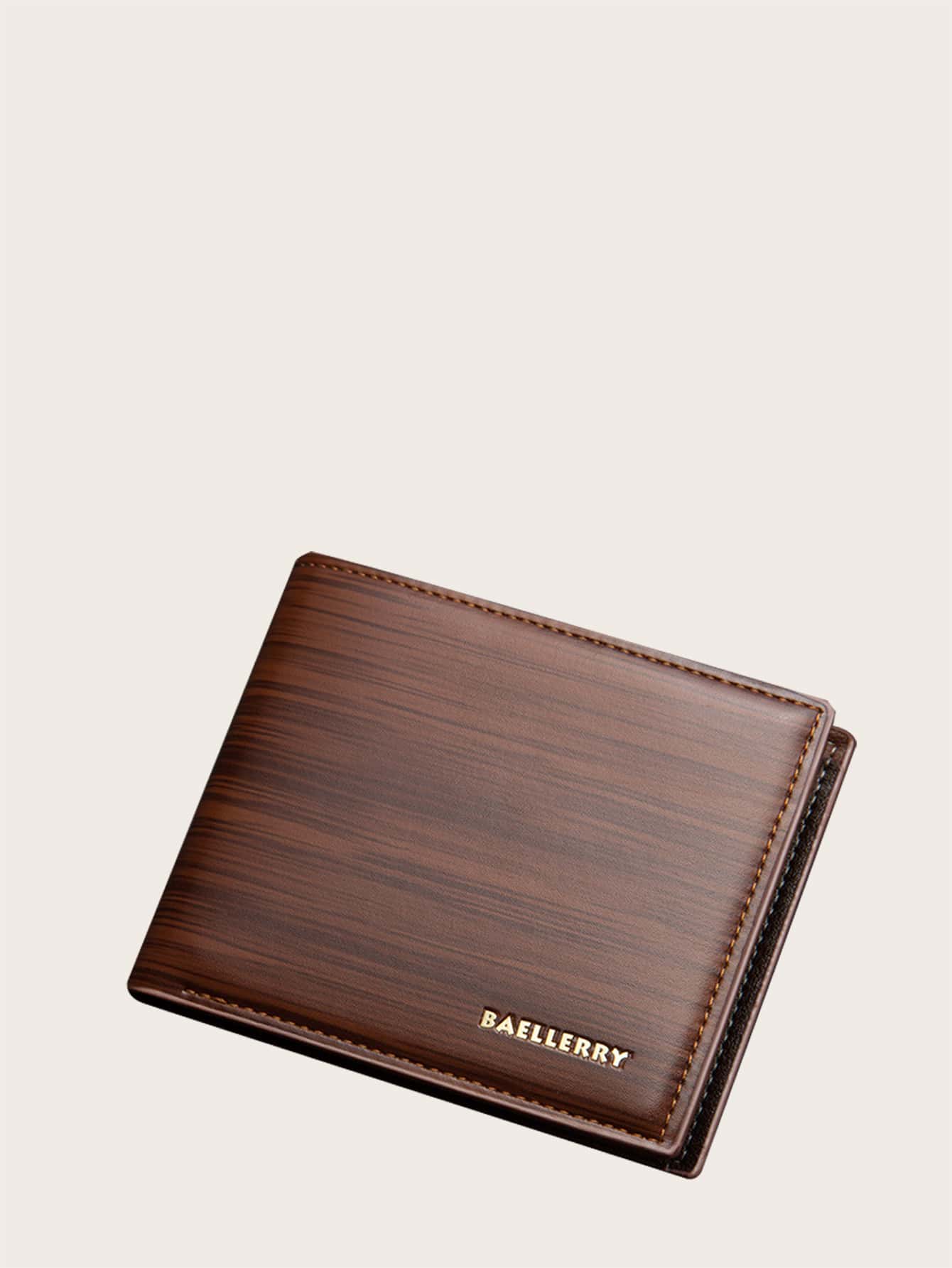 Baellerry Cartera plegable con gráfico de letras para hombre, billetera pequeña con cremallera, billetera minimalista delgada para hombres, regalo para el Día de San Valentín, regalo de cumpleaños, regalo para pareja, hombre, novio, esposo, tío, hermanos, maestro, ideas de regalo - Marrón - Ver 1