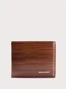 Baellerry Cartera plegable con gráfico de letras para hombre, billetera pequeña con cremallera, billetera minimalista delgada para hombres, regalo para el Día de San Valentín, regalo de cumpleaños, regalo para pareja, hombre, novio, esposo, tío, hermanos, maestro, ideas de regalo - Marrón - Ver 3