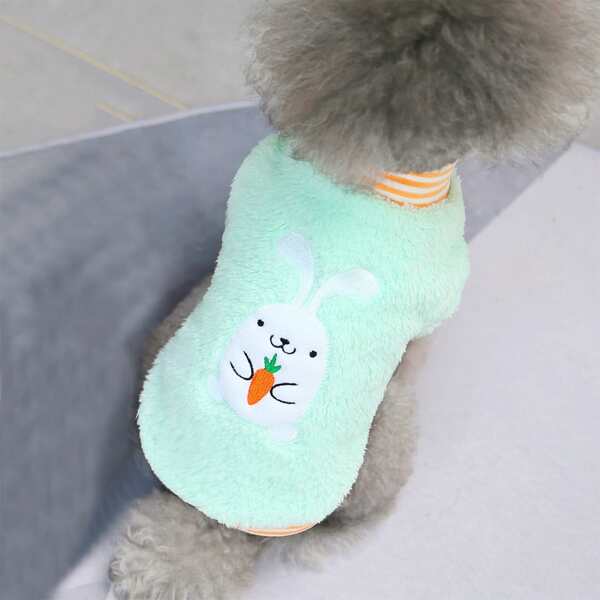 

Rabbit Embroidery Pet Sweatshirt, Baby blue