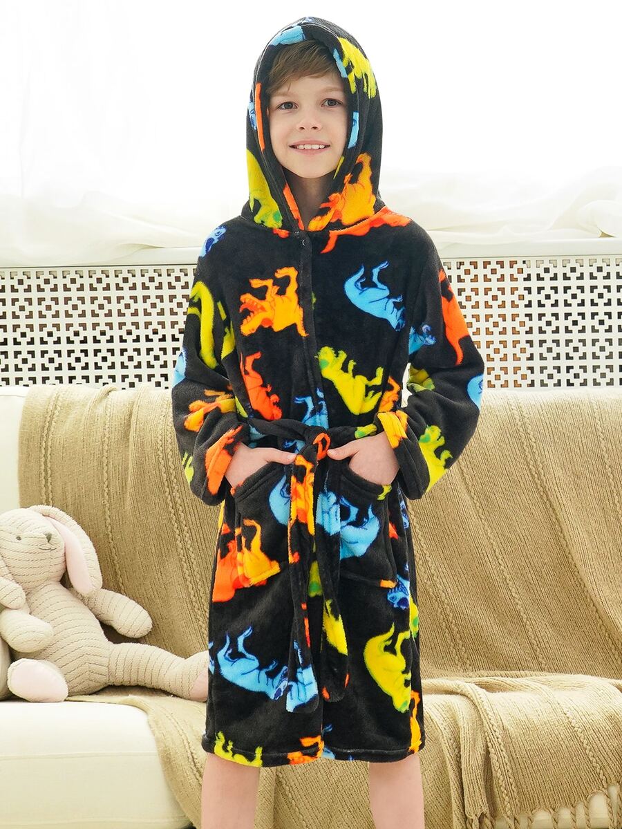 Đồ mặc nhà Trai Thắt lưng Nút Nghề thêu mép Túi Hoạt hình Dễ thương - Nhiều màu - Xem 1