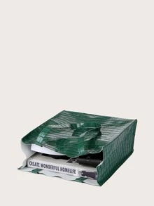 Dập nổi cá sấu Túi tote - màu xanh lá - Xem 7