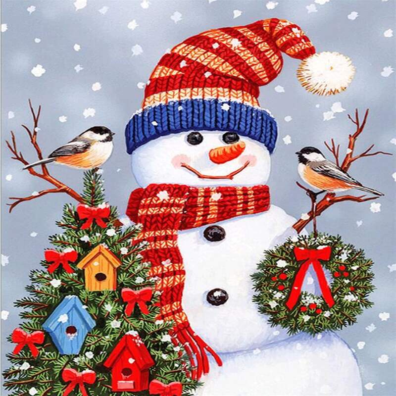 

Christmas Print DIY Diamond Unframed Painting, Multicolor