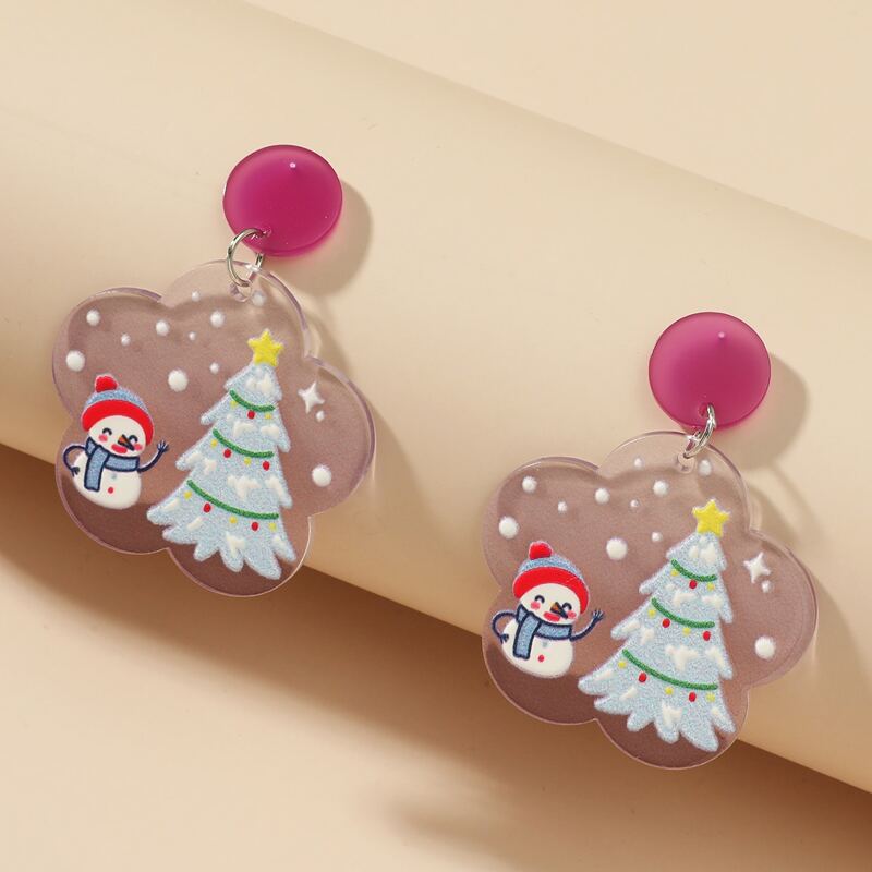 

Christmas Santa Claus & Tree Drop Earrings, Multicolor