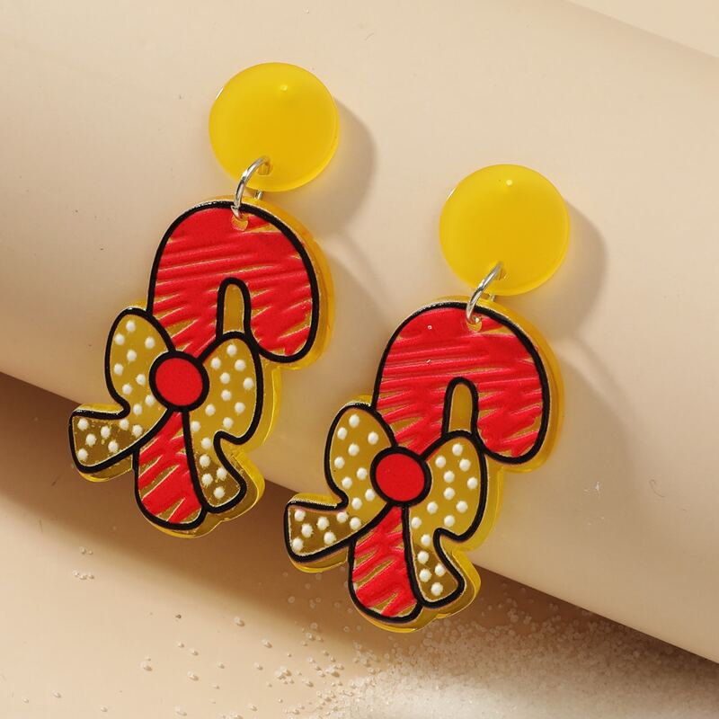 

Christmas Bow Drop Earrings, Multicolor