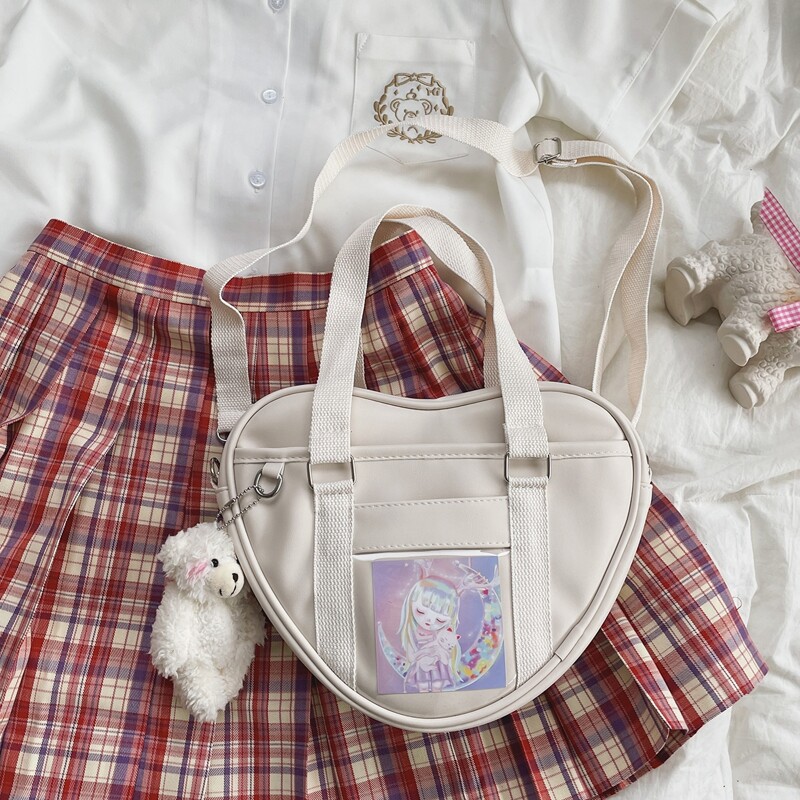 

Heart Shaped Satchel Bag, White
