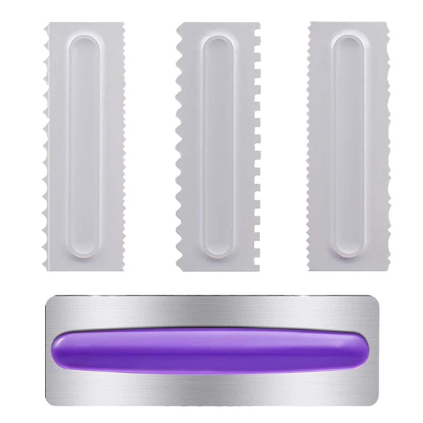 

4pcs Plain Cake Edge Scraper, White