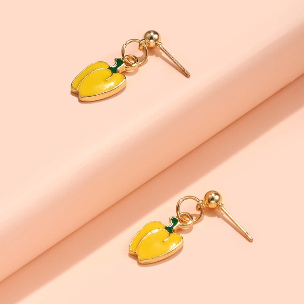 

Vegetable Drop Earrings, Yellow