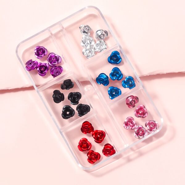 

1box Floral Shaped Nail Art Decoration, Multicolor