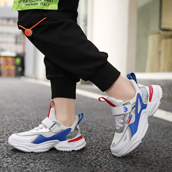 

Kids Colorblock Velcro Strap Sneakers, White