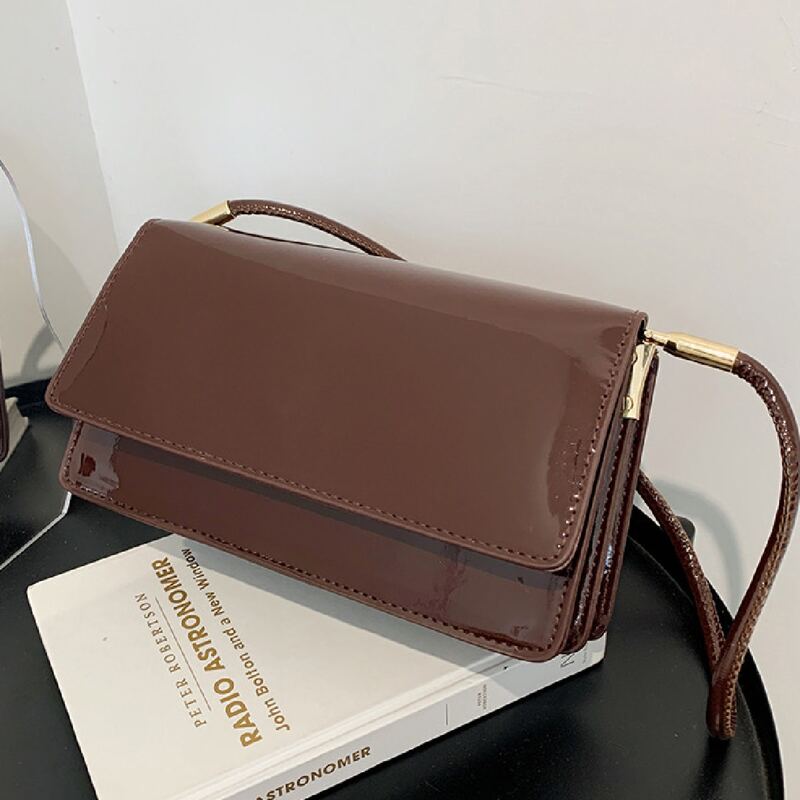 

Minimalist Flap Shoulder Bag, Brown