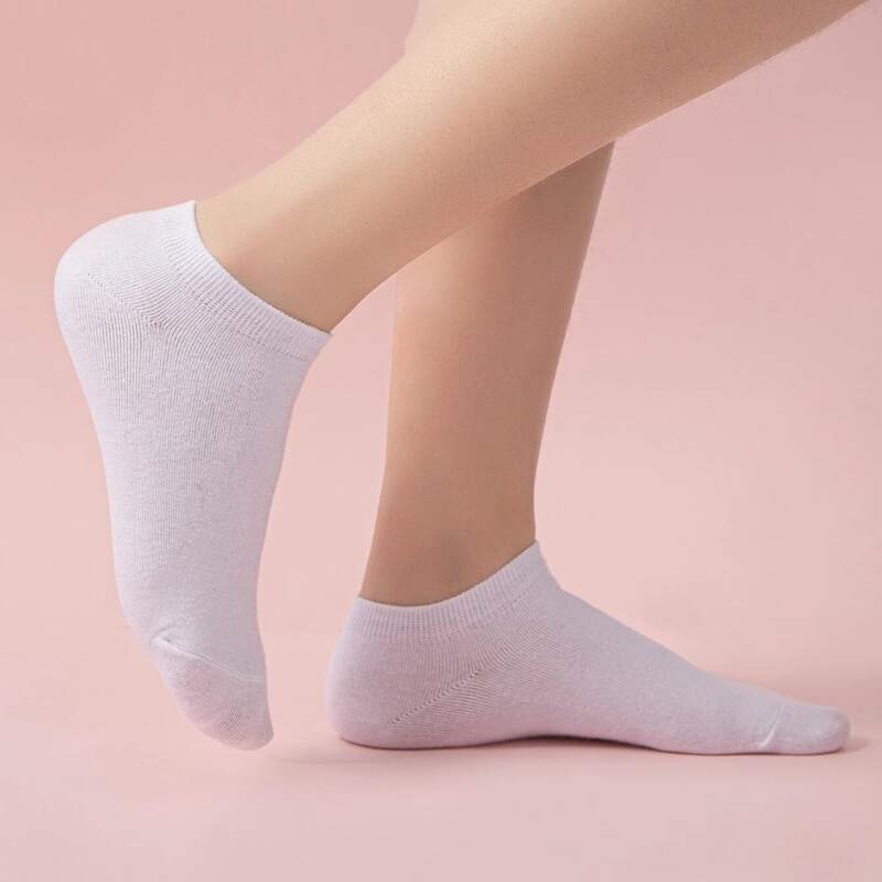 

5pairs Simple Ankle Socks, White