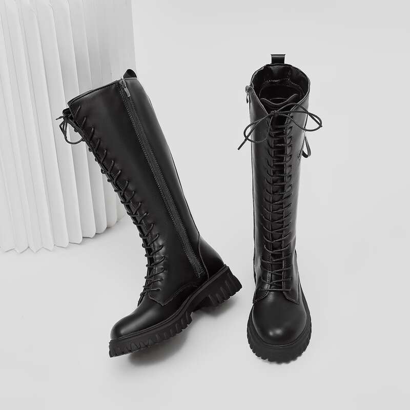 

Side Zip Decor Boots, Black