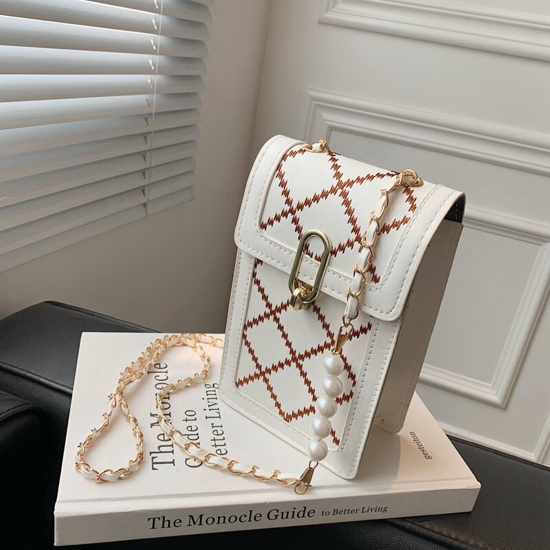 

Quilted Flap Crossbody Bag, White
