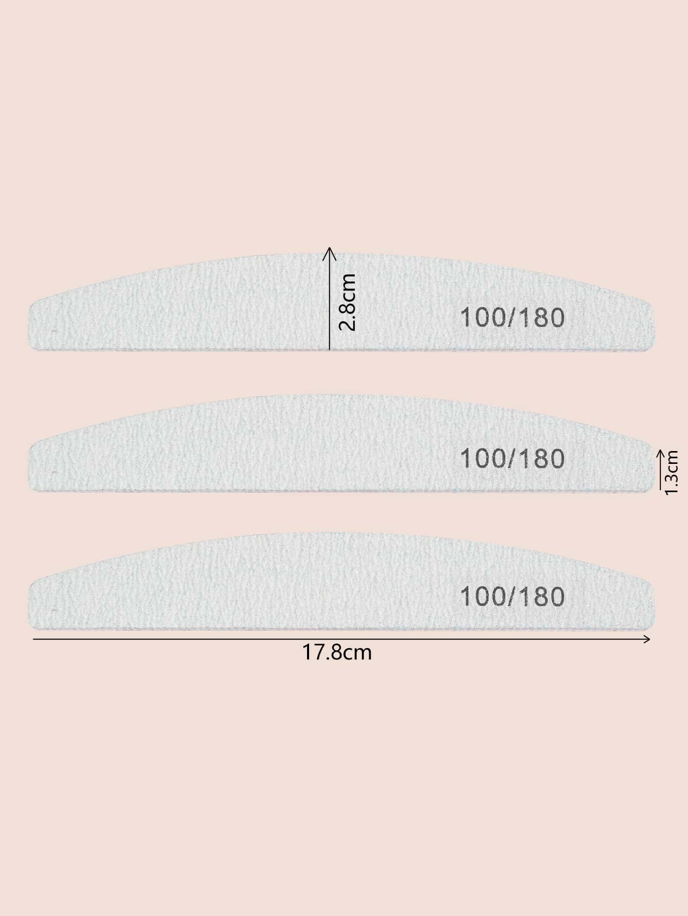 klimonla 5 件套指甲锉专业指甲锉可重复使用双面砂纸板（100/180 粒度）适用于家庭和沙龙使用的美甲工具、美甲用品、美甲工具、美甲工具、返校、指甲、按压指甲的美甲工具 - 灰色 - 查看 5