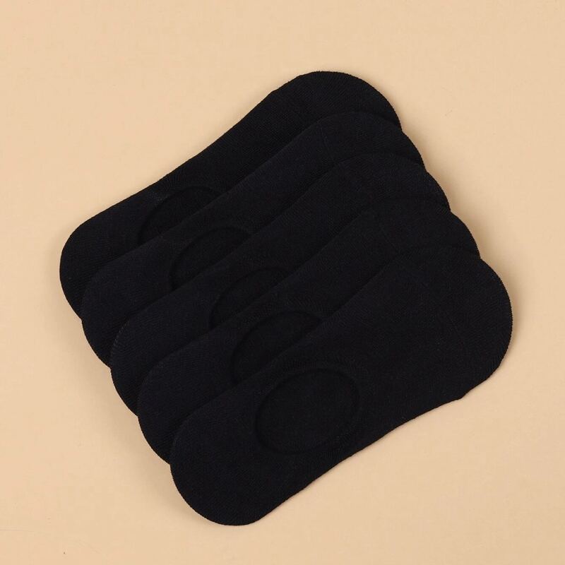 

5pairs Simple Invisible Socks, Black