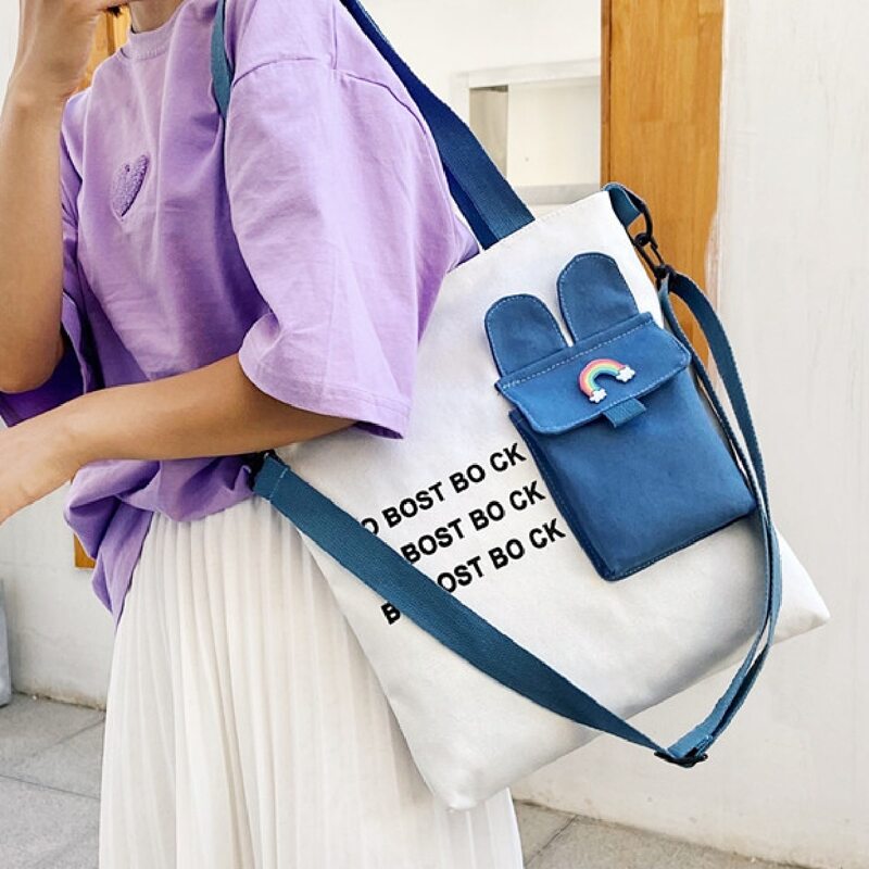 

Pocket Front Tote Bag, Blue