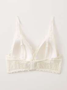 LUVLETTE Lace Padded Triangle Bralet - White - View 6
