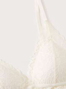 LUVLETTE Lace Padded Triangle Bralet - White - View 7