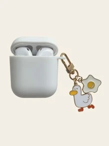 鴨子吊墜裝飾耳機殼適用於Airpods - 白色 - 查看 1