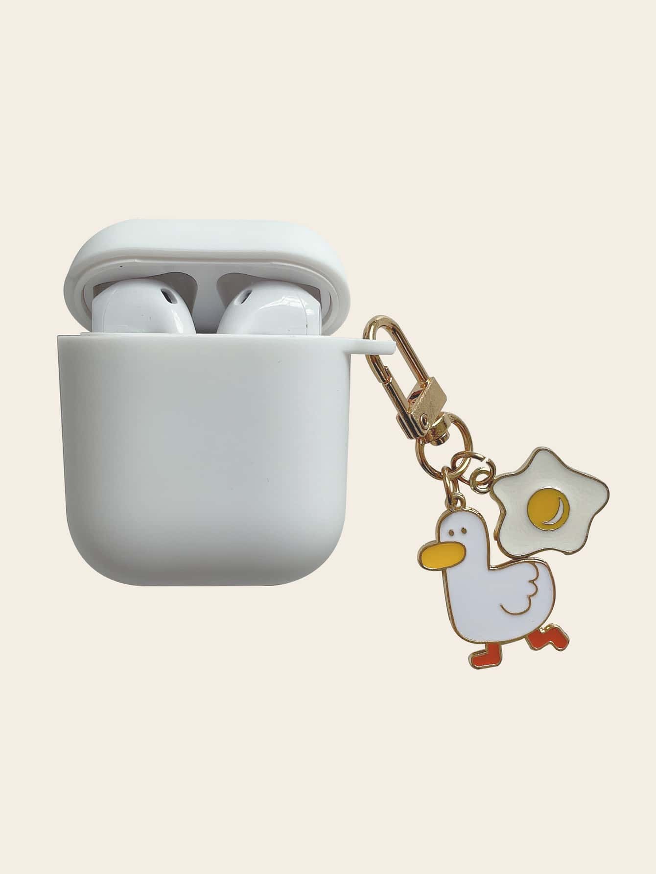 鴨子吊墜裝飾耳機殼適用於Airpods - 白色 - 查看 1