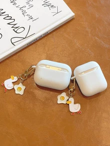 鴨子吊墜裝飾耳機殼適用於Airpods - 白色 - 查看 3