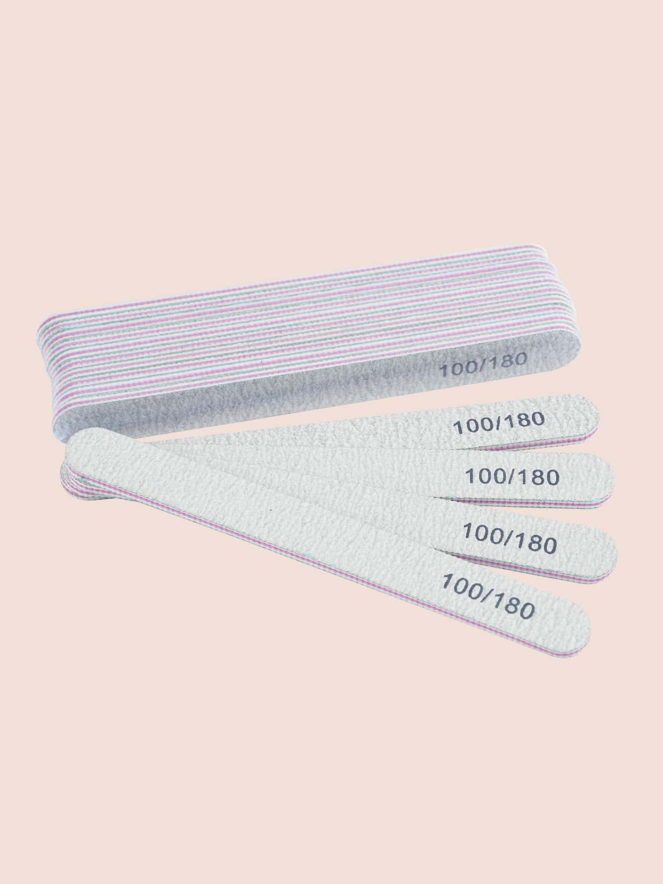 klimonla 10入組簡約風指甲銼 - 灰色 - 查看 1