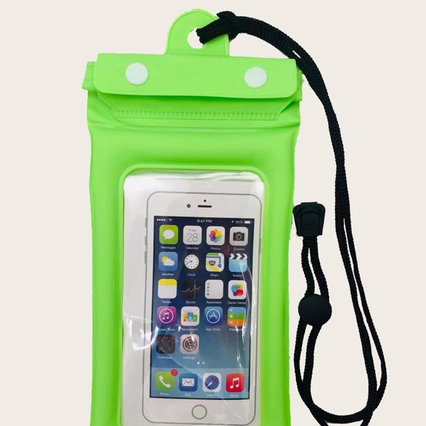 

Clear Waterproof Phone Bag, Green