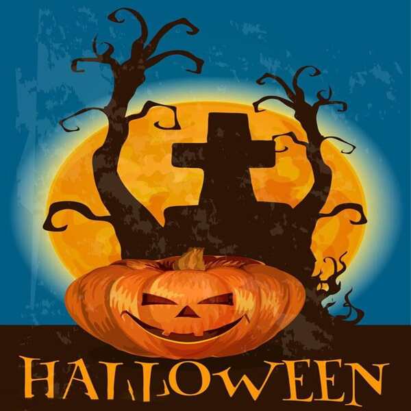 

Halloween Print DIY Diamond Unframed Painting, Multicolor