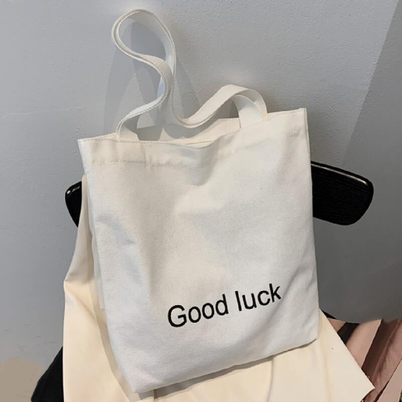 

Letter Graphic Shoulder Tote Bag, White