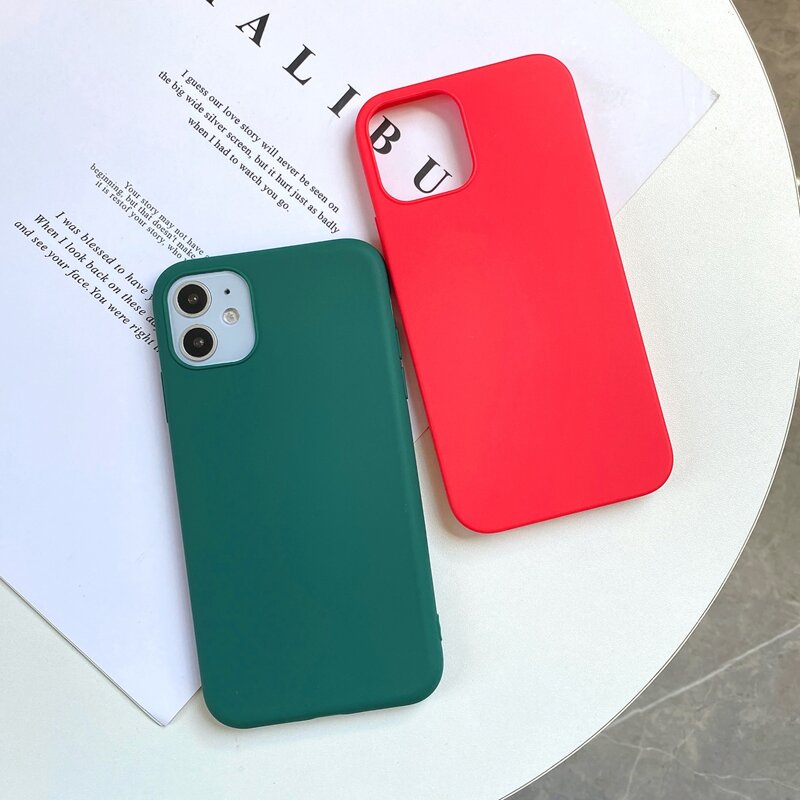 

2pcs Plain Phone Case, Multicolor