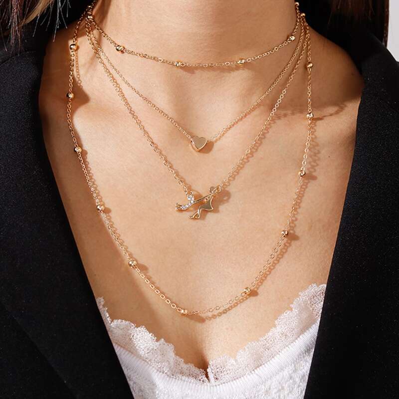 

Figure Decor Layered Chain Necklace, Gold