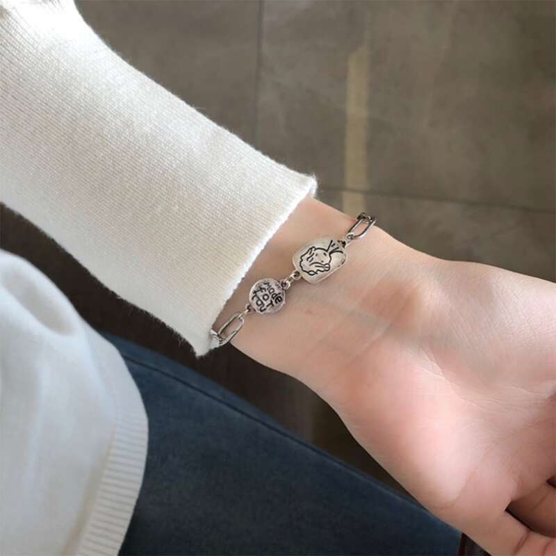 

Figure Engraved Chain Bracelet, Silver