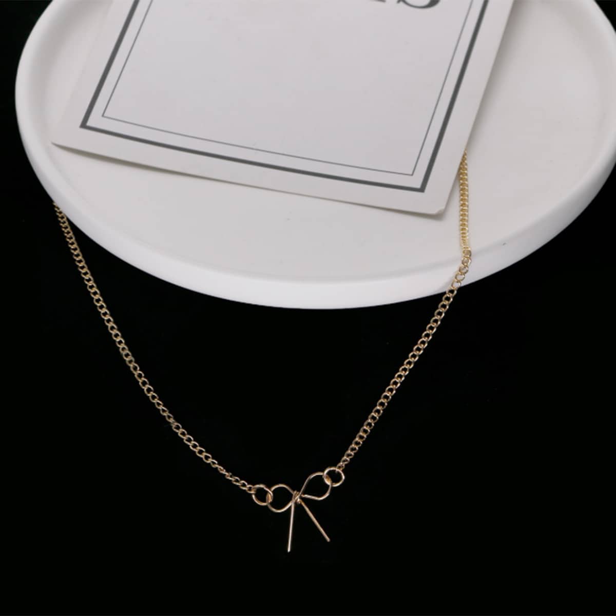 

Bow Decor Chain Necklace, Gold