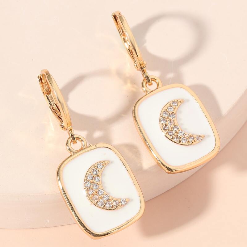

Plaid Pattern Hoop Earrings, Multicolor