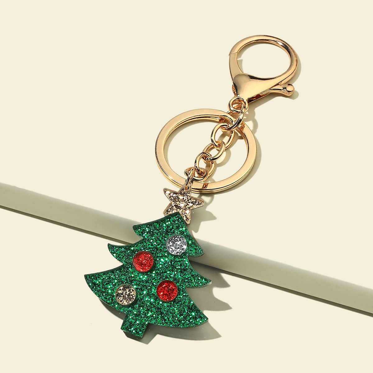 

1pc Tree Pendant Keychain, Green